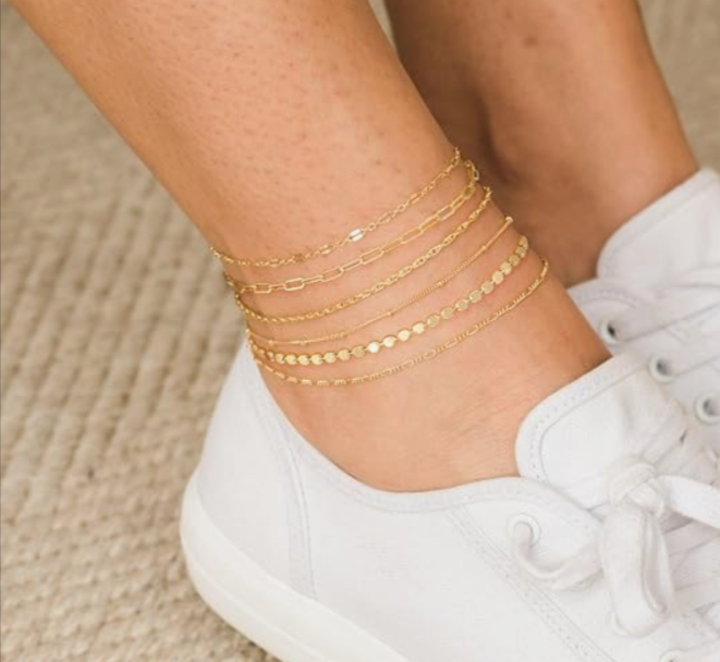 classic fine gold chain anklet