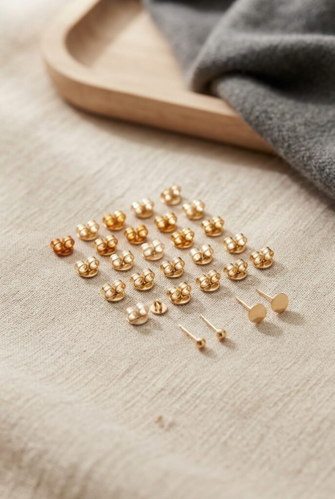 solid gold earring backs