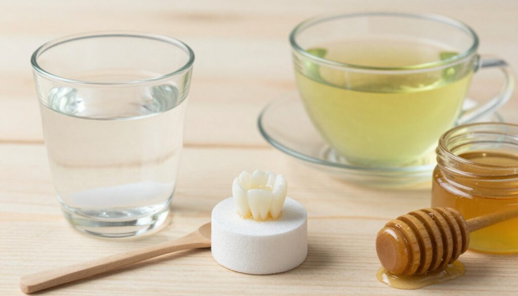 Natural remedies for tooth sensitivity including saltwater and green tea