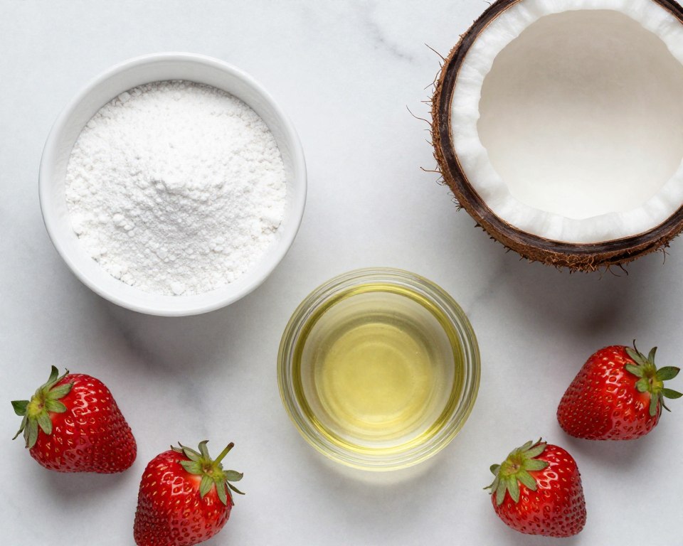 Natural teeth whitening ingredients including baking soda and coconut oil