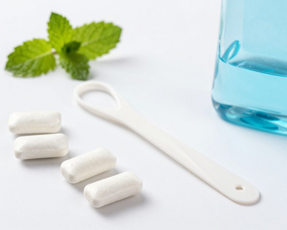 Tongue scraper and oral hygiene products for fresh breath
