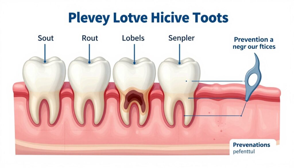 Visual representation of cavity formation process and prevention methods