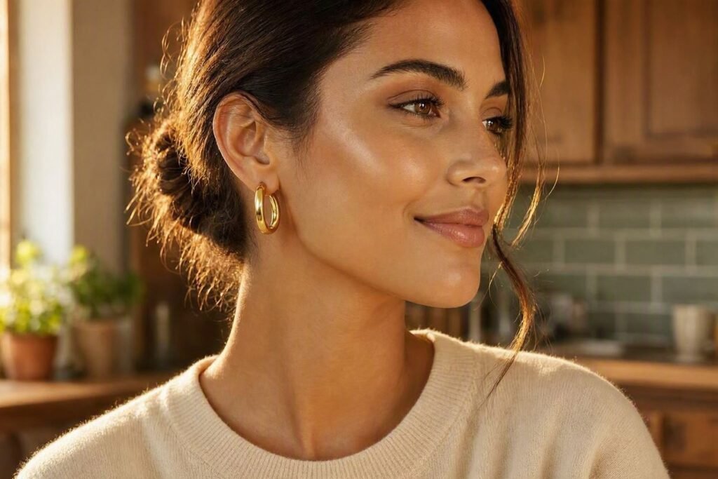 gold hoop earrings