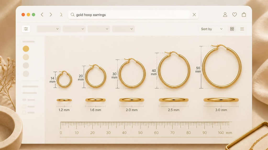 gold hoop earrings different sizes
